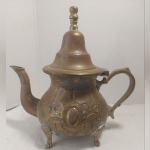 Vintage koni brass  decorative teapot 7" H